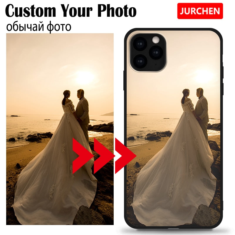 JURCHEN Custom Personalized Phone Case For iPhone 6 7 8 Plus X 11 Pro XS MAX XR 2019 Cover Customized Design Picture Name Photo